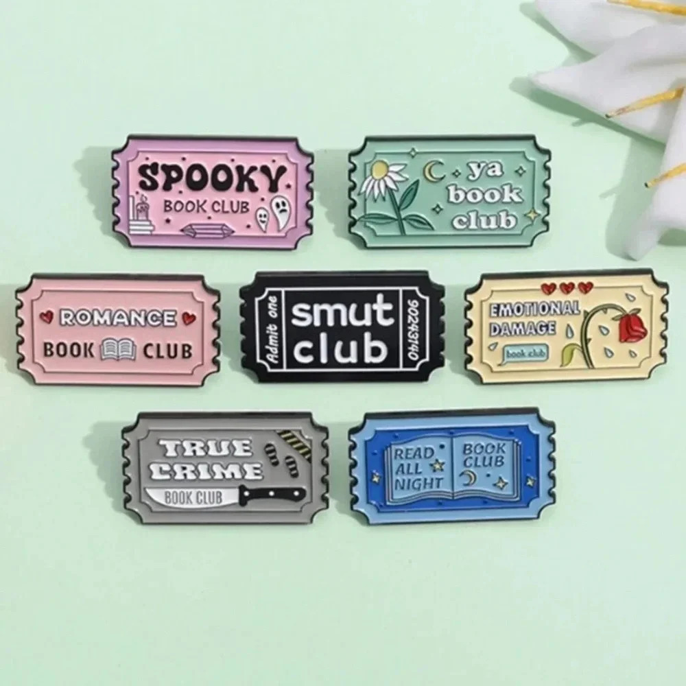 Pink red raffle ticket Romance Book Club enamel pin backpack clothes bag hat cap - Picture 6 of 7